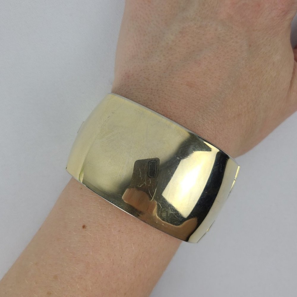 Vintage Gold-Tone Wide Cuff Bracelet